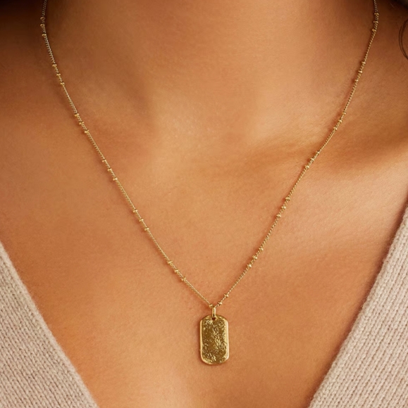 Gorjana Gold Charm Griffin Tag Necklace F10 Fair Condition Wear Evidence Faded - Picture 5 of 8